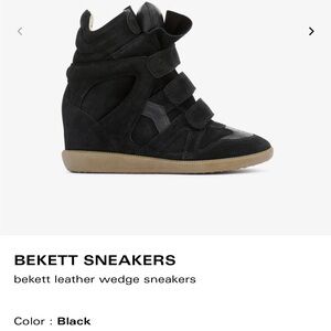 Isabel Marant Black Bekett Wedge Sneakers